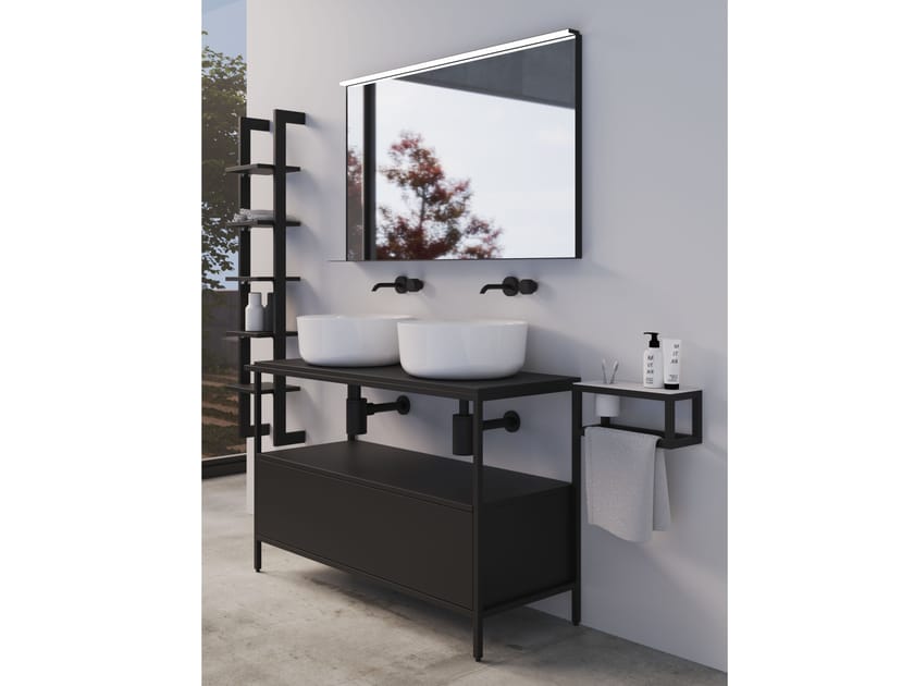 Алюминиевый напольный двойной умывальник GSG Ceramic Design METALLIC ARCH-00140191