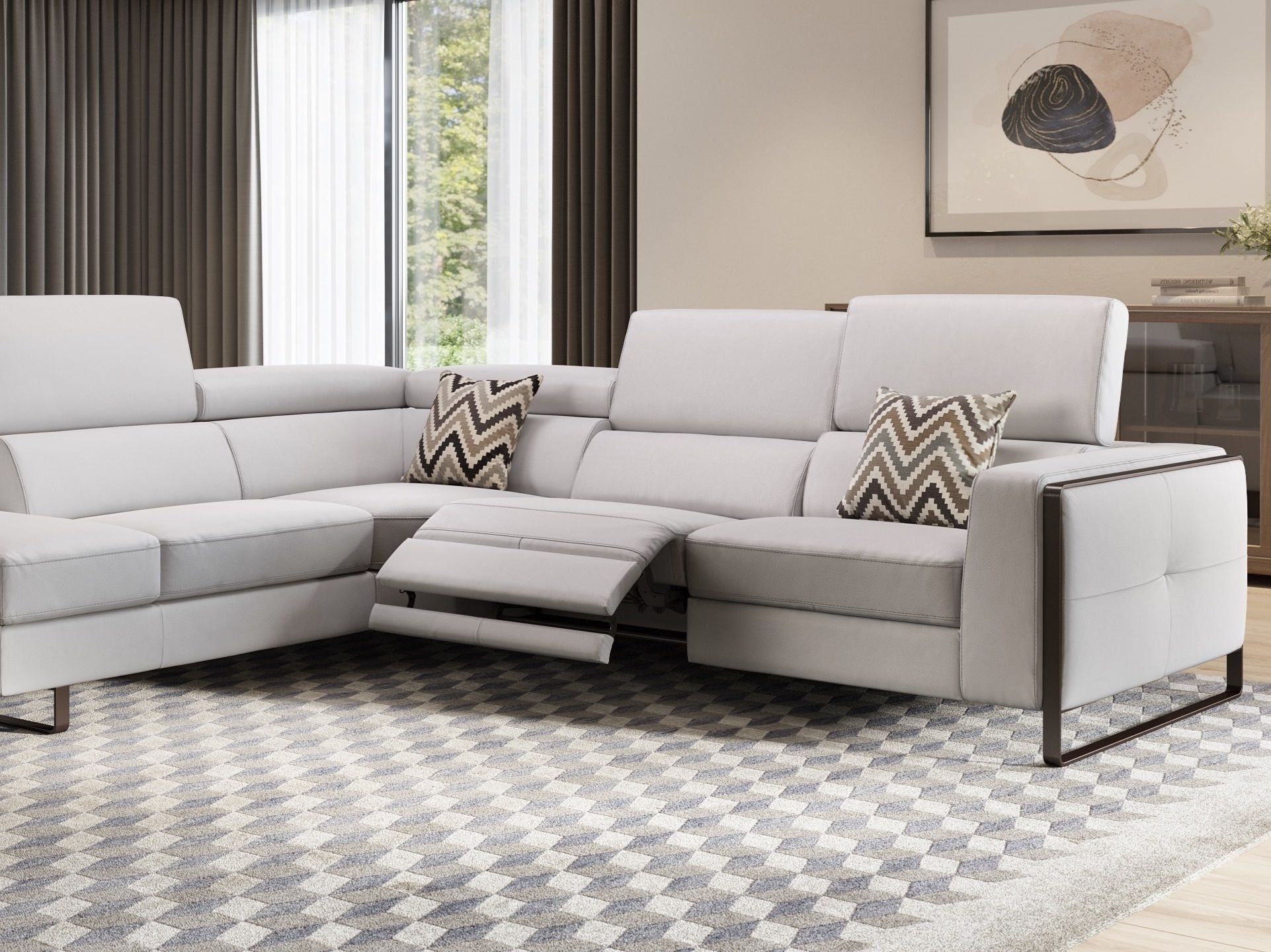 Кожаный угловой диван Sofanella Manzano ARCH-00068424 - Вид №4