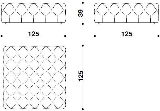 Désirée divani Квадратный кожаный пуф sun-id-1435374 - Вид №5