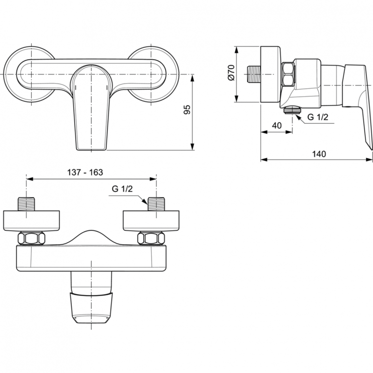 A6581AA Смеситель для душа Ideal Standard TESI - Вид №1