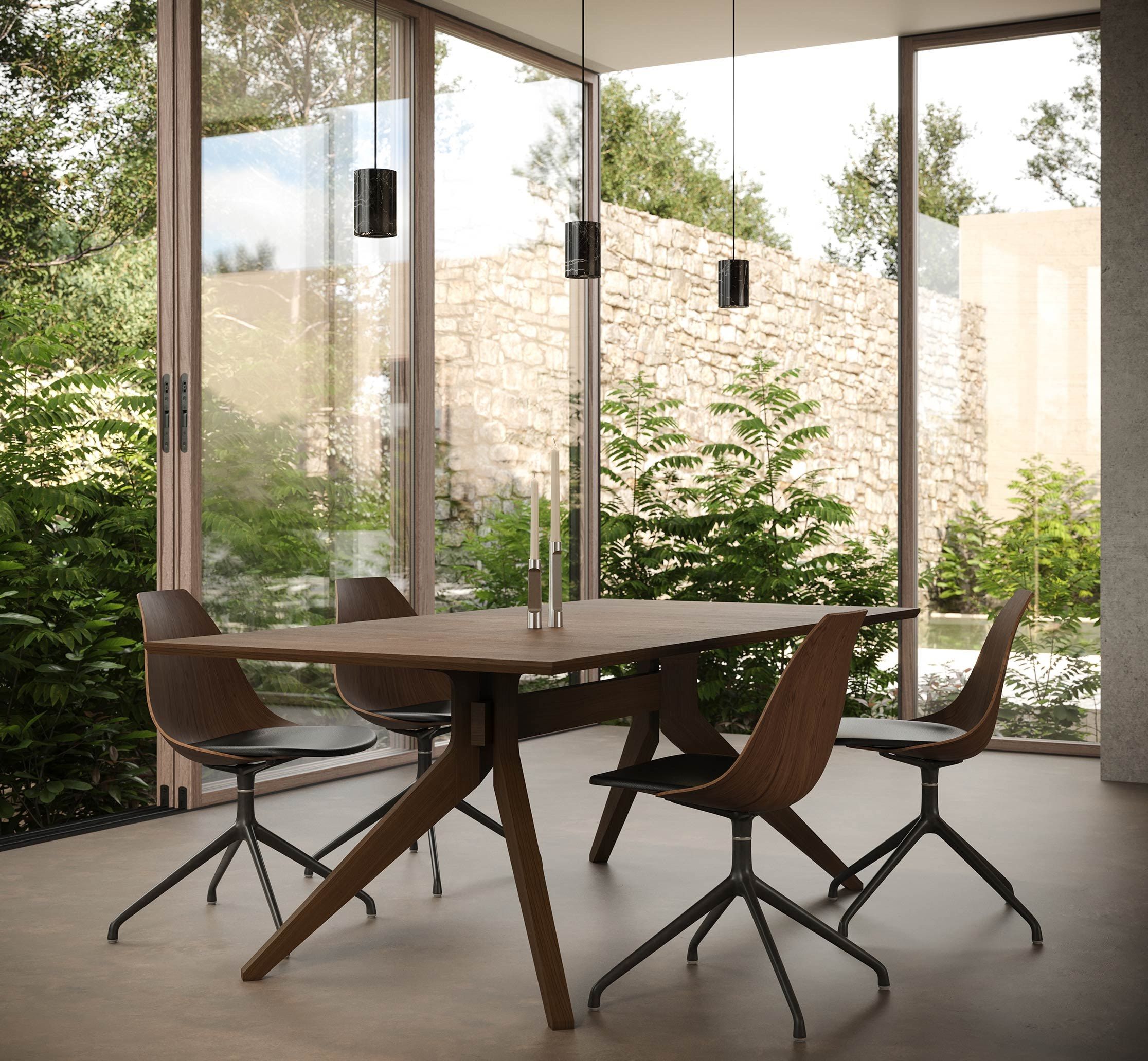 Прямоугольный стол из грецкого ореха Case крест ARCH-00095472 - Вид №1