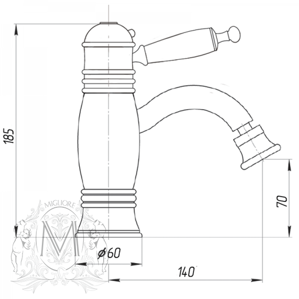 Смеситель MIGLIORE Oxford ML.OXF-6363.CR с термостатом для биде, хром ML.OXF-6363.bi.CR - Вид №4