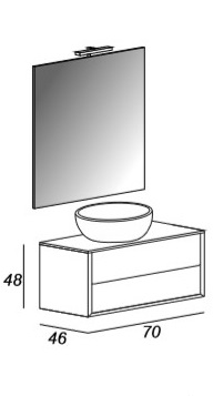 Мебель для ванной CEZARES BELLAGIO 70 Rovere Tabacco - Вид №3
