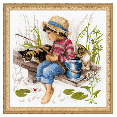 1470 Набор для вышивания Ловись рыбка 30 х 30 см RIOLIS Сотвори Сама 