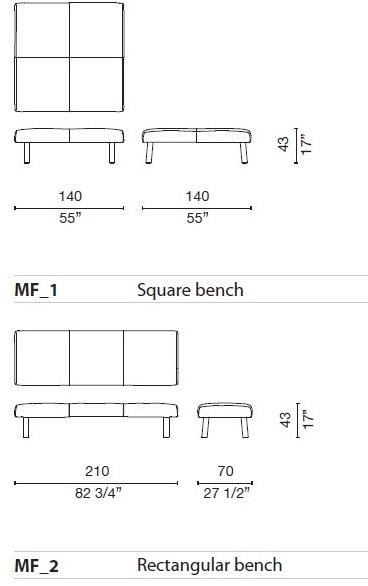 Cappellini Мягкая кожаная скамейка sun-id-1432340 - Вид №2
