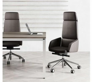 Las Mobili Офисное кресло руководителя с подлокотниками и высокой спинкой Lead