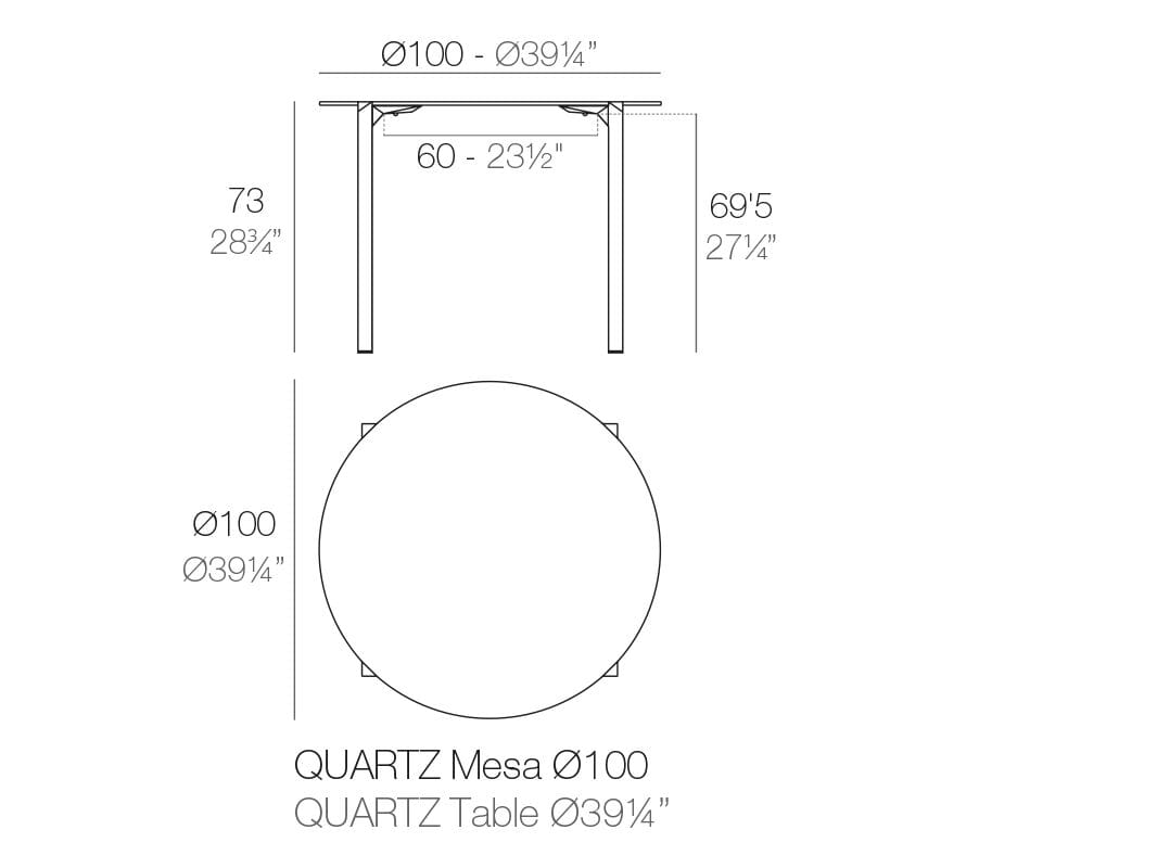 Полипропиленовый круглый садовый стол Vondom кварц ARCH-00022712 - Вид №4