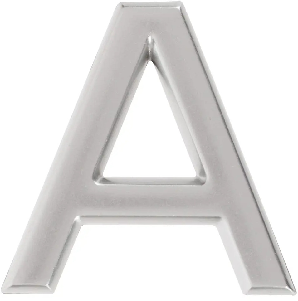 Самоклеящаяся буква «А» LARVIJ серебристая для оформления интерьера 18284523