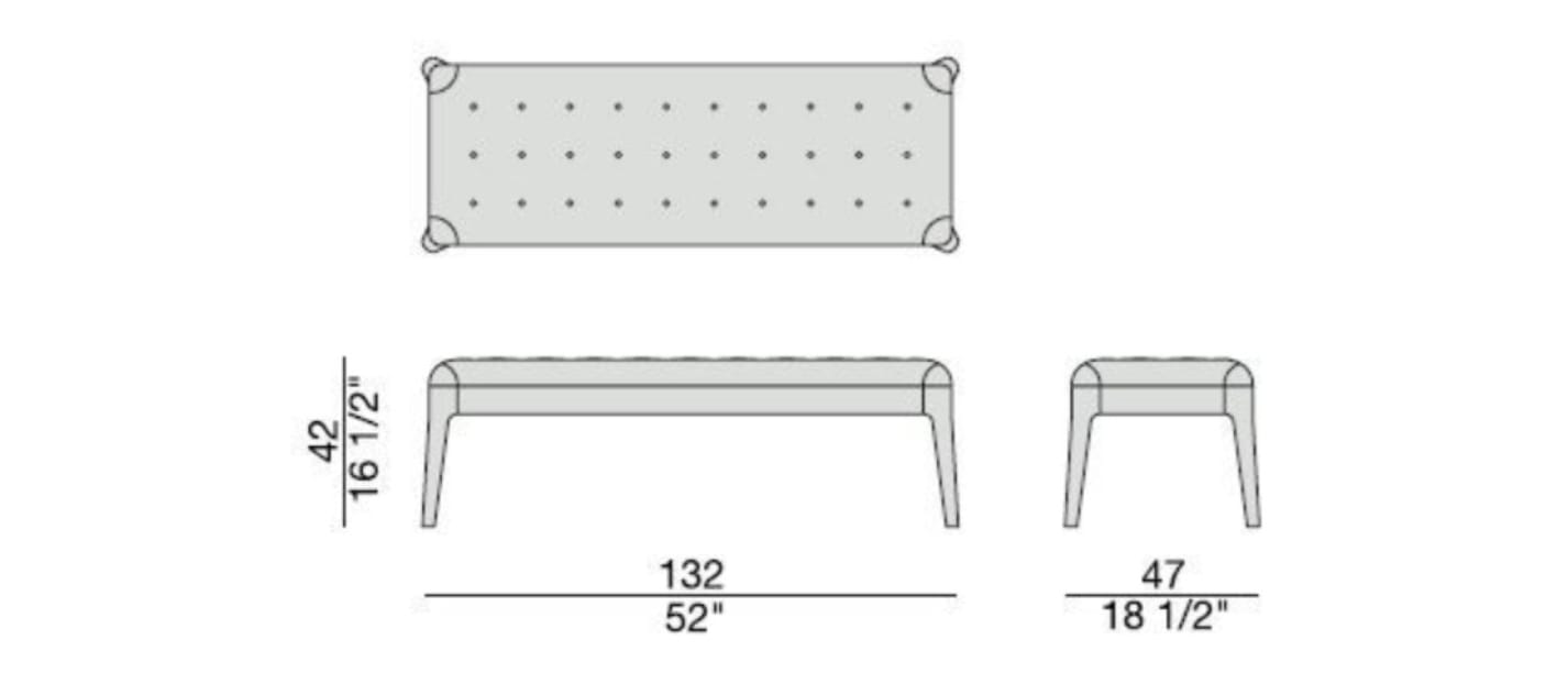 Мягкая скамейка из ткани Porada Soul ARCH-00083355 - Вид №2