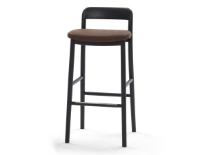 Высокий деревянный стул с мягким сиденьем