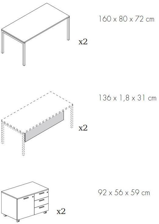 Bralco Модульный стол с регулируемой высотой и системой управления кабелями Gate sun-id-1493042 - Вид №1