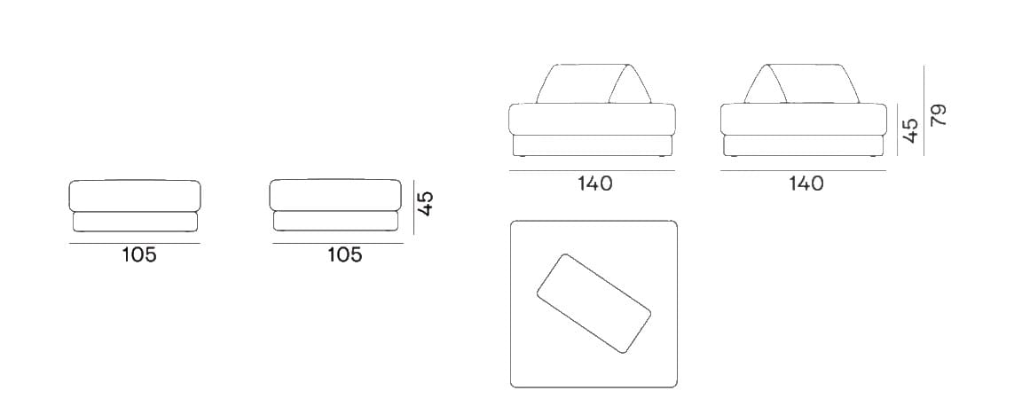 Ткань пуф Gervasoni Шезлонг ARCH-00073365 - Вид №11