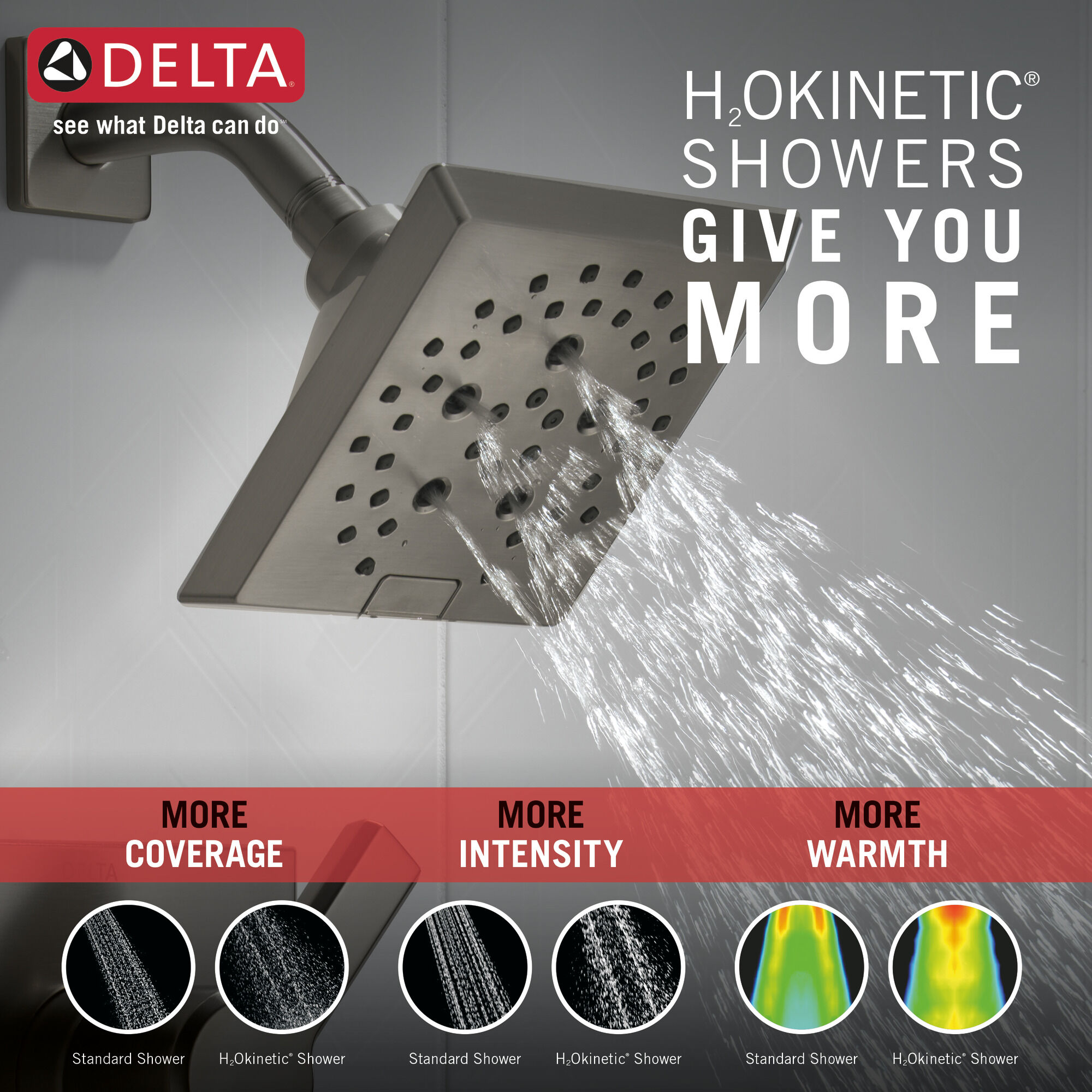 T14499-KS Monitor® 14 Series H2Okinetic® Ванна и душевая панель Delta Faucet Pivotal Черный нержавеющий  - Вид №1