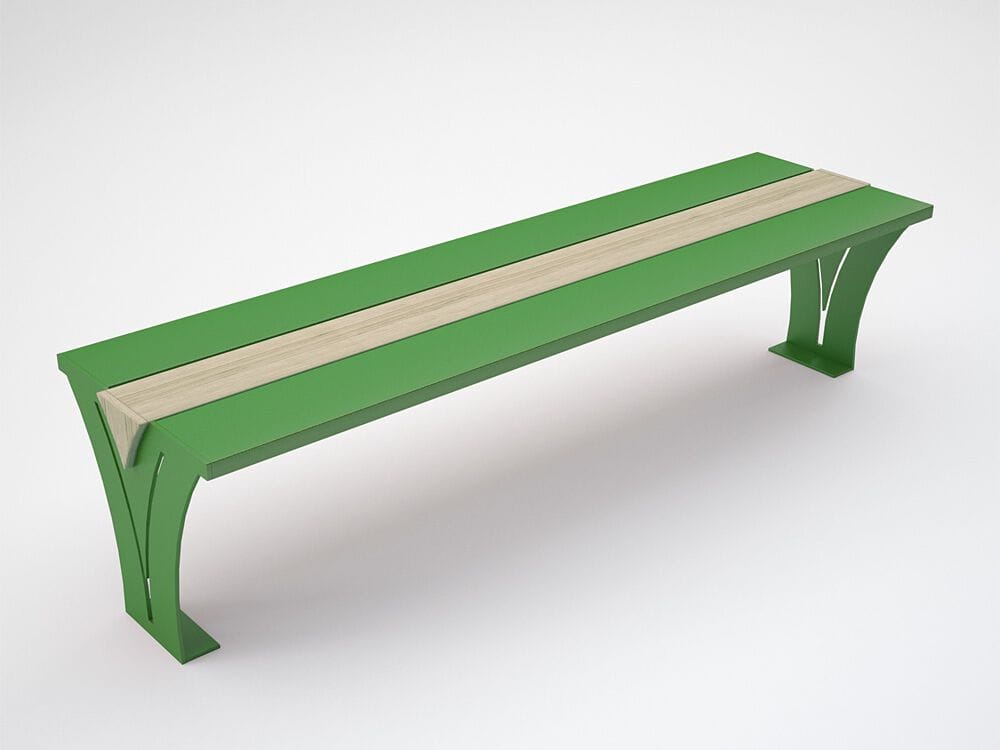 Стальная и деревянная скамья без спинки CITYSì Viktor ARCH-00048494