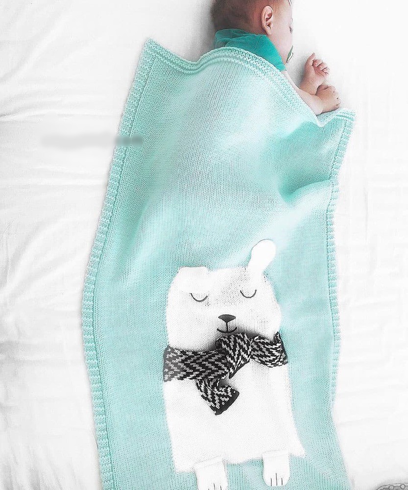 Плед МИШКА 60*120 св.голубой+белый APERO ДИЗАЙНЕРСКИЕ, ЖИВОТНЫЕ 134582 Голубой  - Вид №5