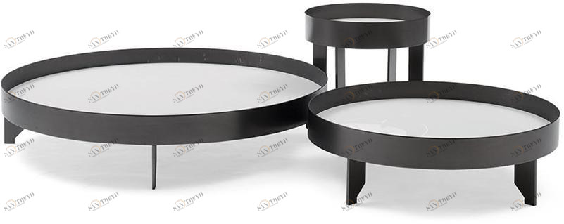 Bodema Круглый журнальный столик из стали и стекла  Siv000/siv001/siv002 