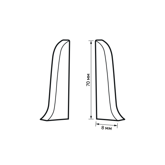 83411621 Заглушка левая и правая Дуб Тристан 70 мм 2 шт. STLM-0041176 ARTENS  - Вид №4