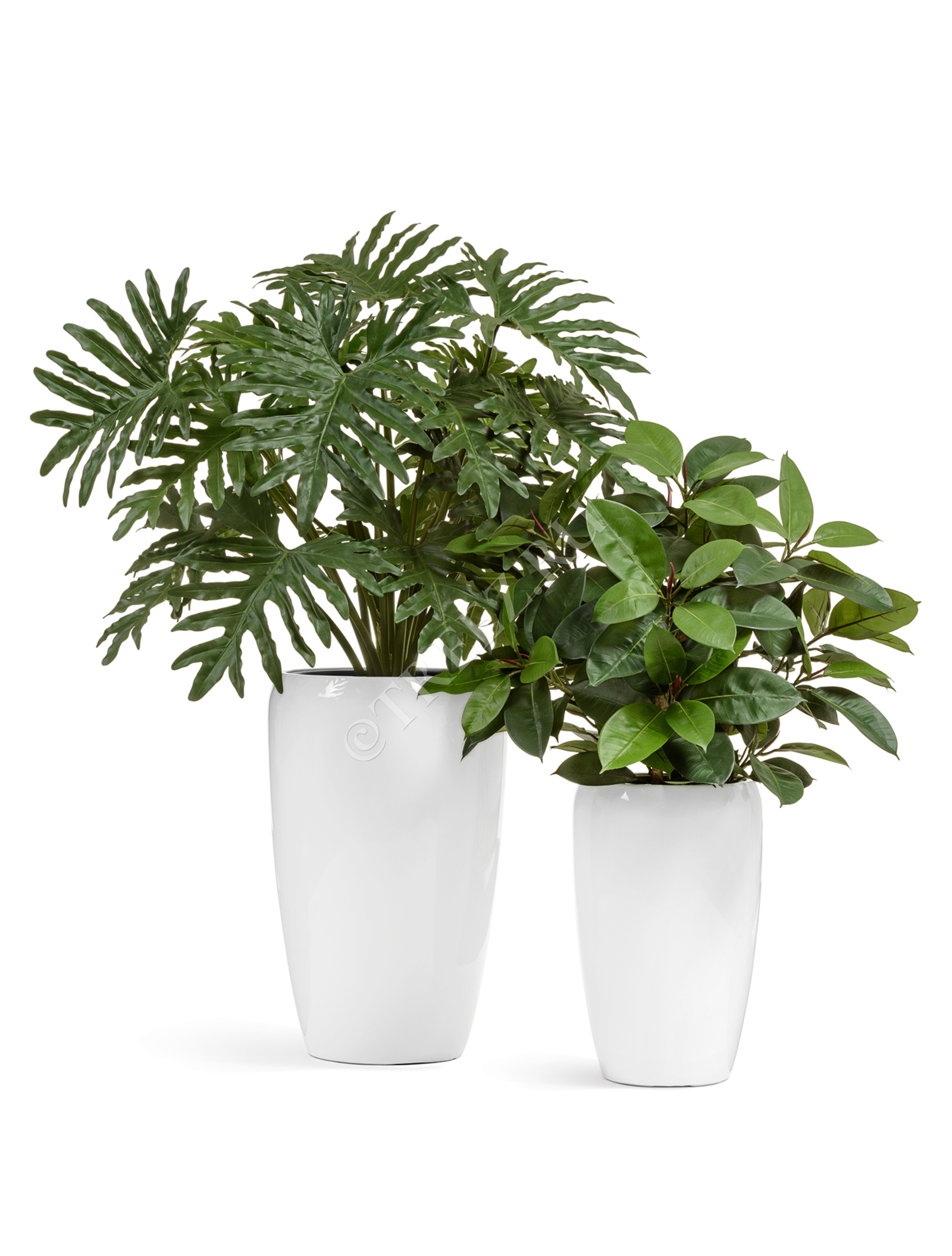 41.3321-05-066-WH-68 Кашпо  Effectory - серия Gloss - Высокий округлый конус - Белый глянцевый лак Цветочная коллекция  - Вид №4