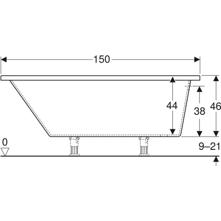 657350000 Асимметричная ванна Geberit Renova Geberit  - Вид №9
