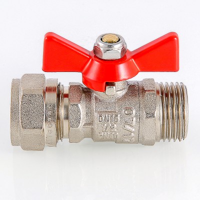 VT.341.N.1604 Кран шаровой с обжимным соединением и наружной резьбой Valtec 16 х 1/2"  - Вид №4