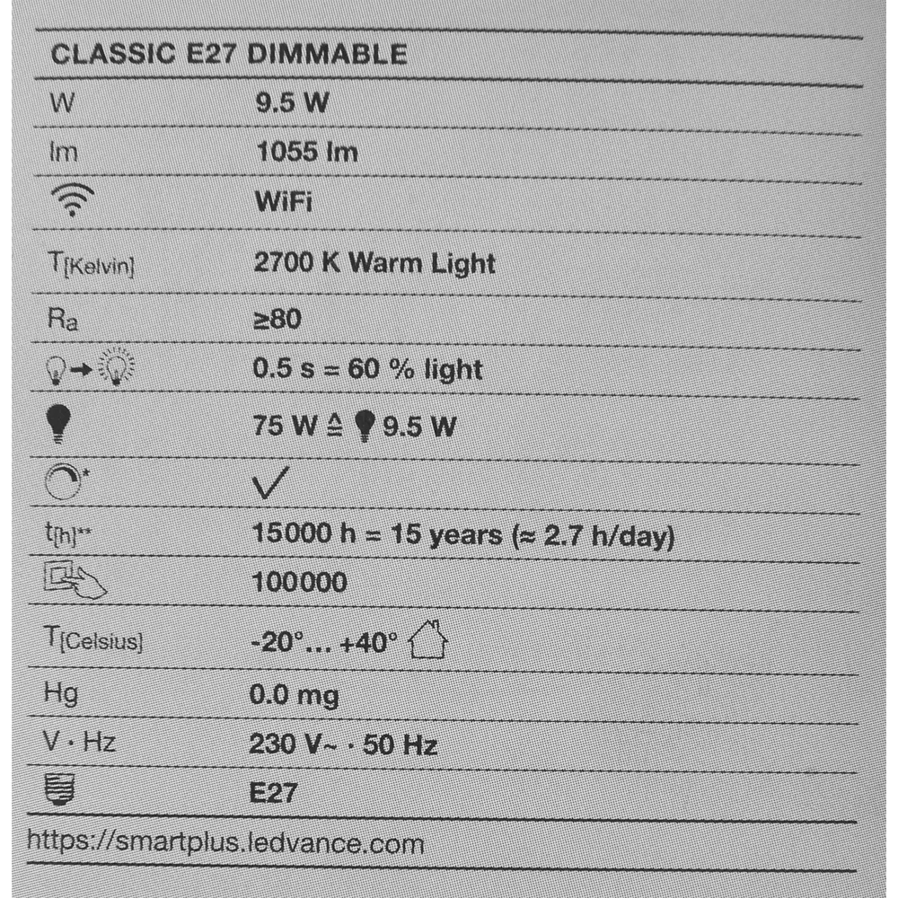 Лампа умная светодиодная Wi-Fi Osram Smart Plus E27 220-240 В 9.5 Вт груша матовая 1055 лм теплый белый свет 89143902 STLM-2152542 LEDVANCE  - Вид №4
