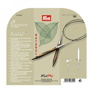 223800 Спицы PRYM Набор съемных спиц береза 8 пар спиц + 4 лески PRYM Natural