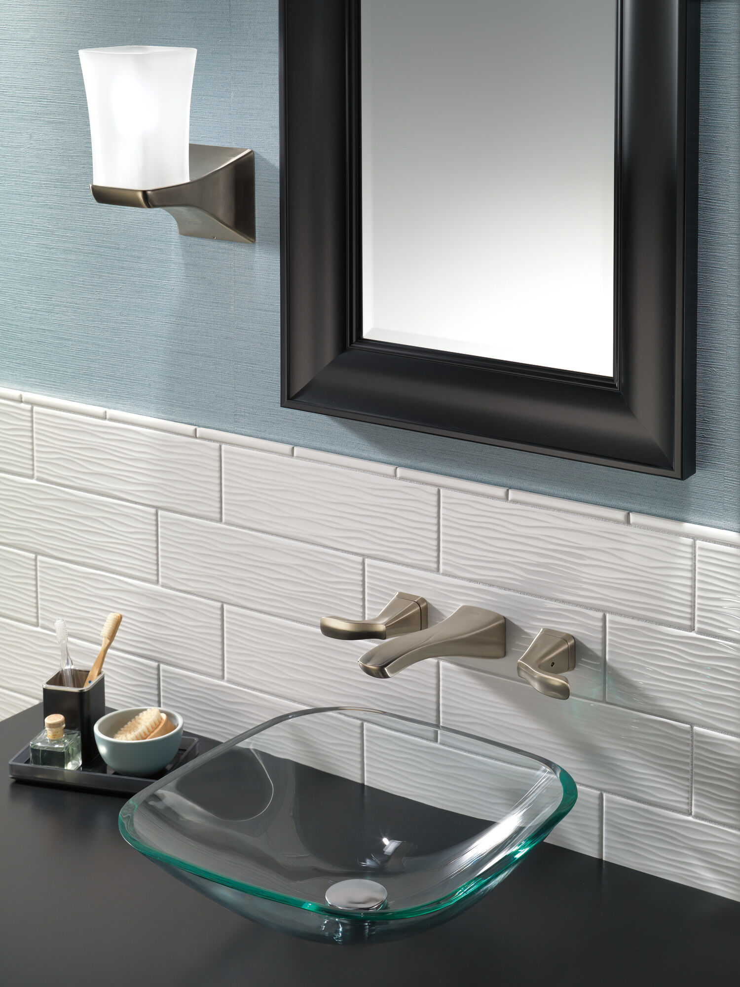 T3552LF-SSWL Накладка для смесителя для ванной комнаты с двумя ручками Delta Faucet Tesla Нержавеющая сталь - Вид №4