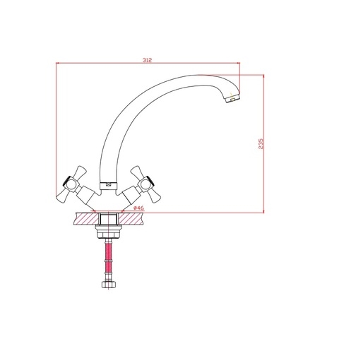 Orange Classic Pro M72-002cr двухвентильный смеситель для кухни Хром sun-id-1516896 - Вид №1