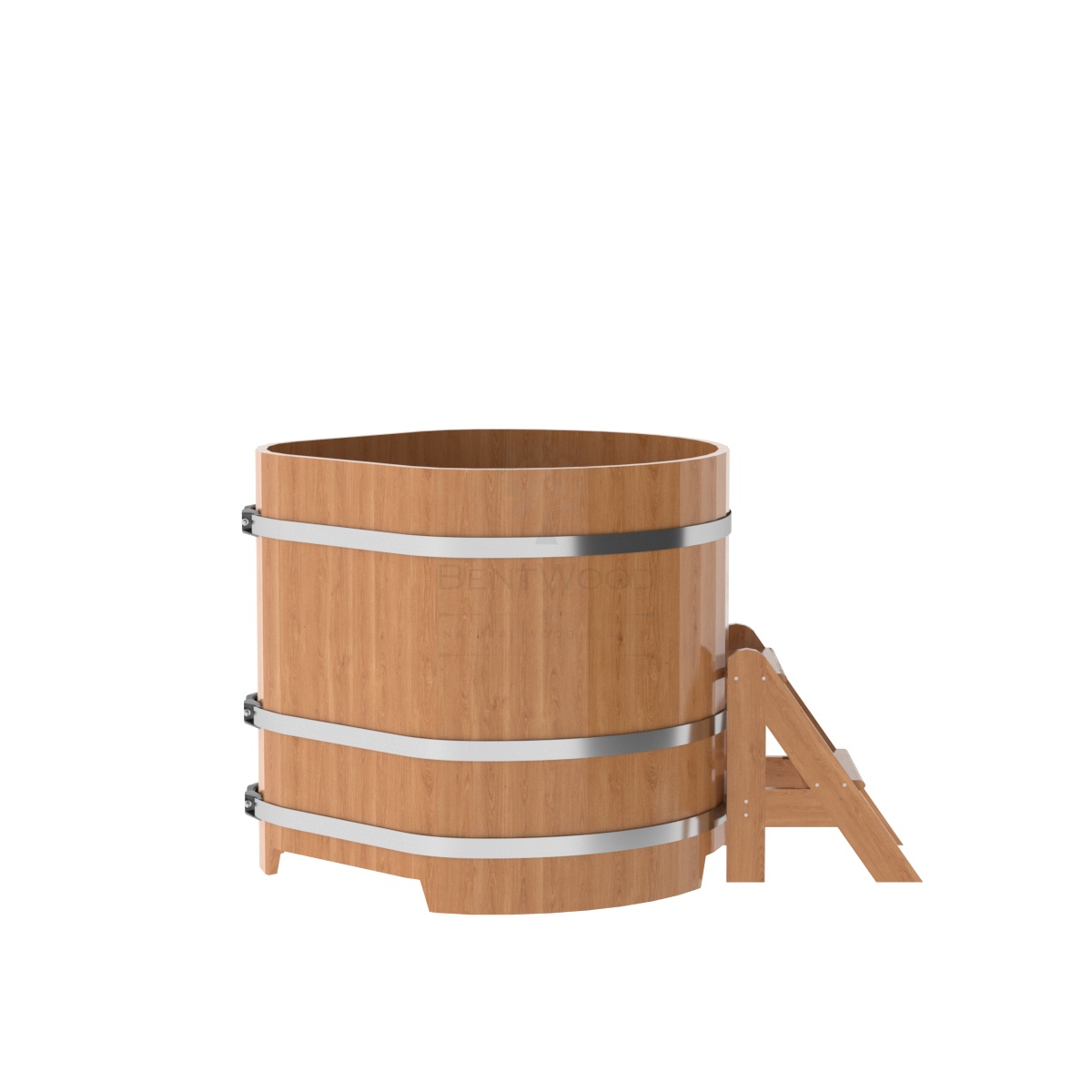 1343 Купель угловая из дуба 1,03х1,03х1,0 натуральная Alyarus  - Вид №2