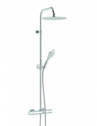 669100 000 00  Комбинация душа Inouie, смеситель с термостатом, высокая круглая лейка душа, хром Valentin Хром  - Вид №1