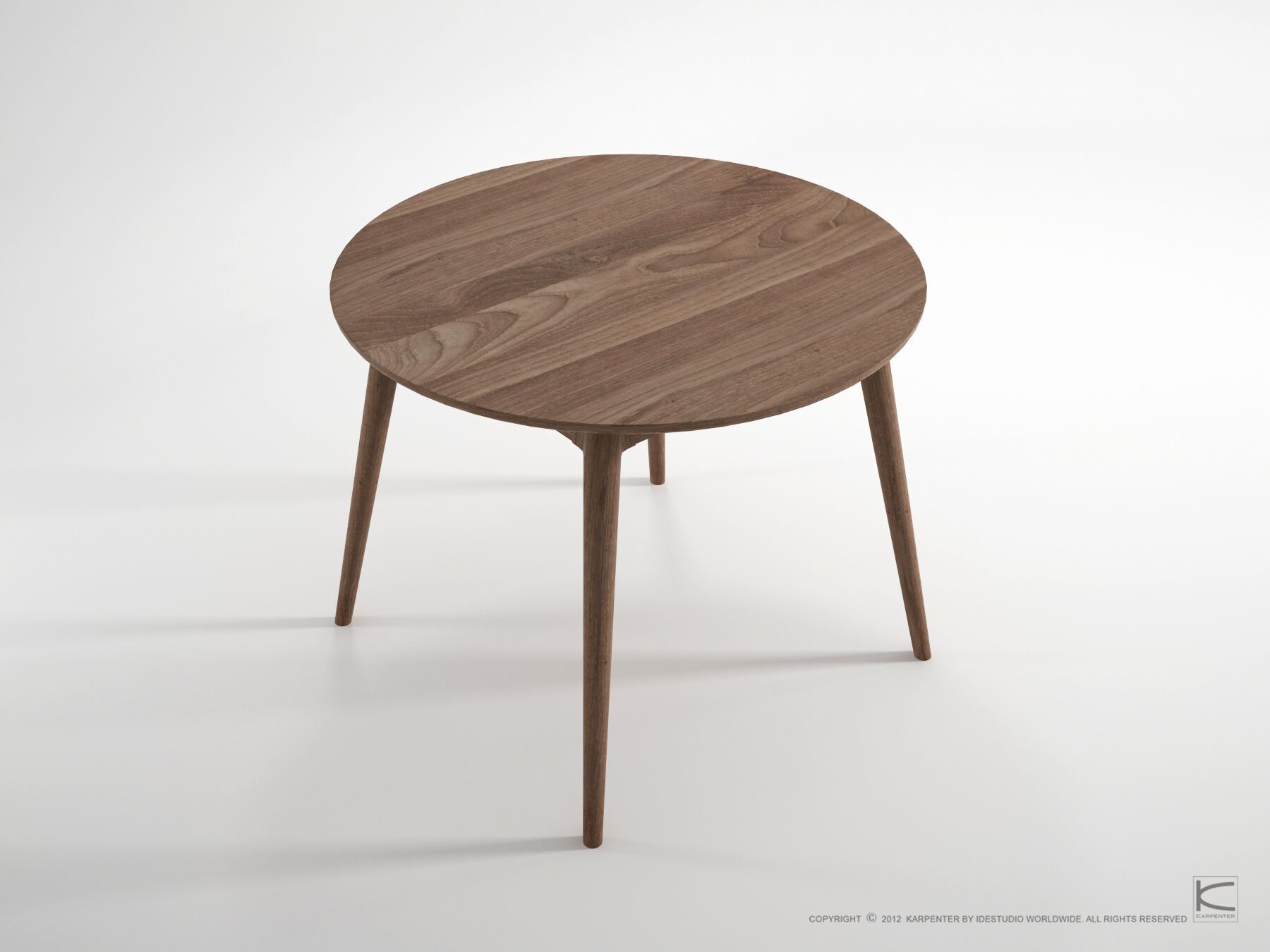 Круглый деревянный стол для гостиной KARPENTER Винтаж ARCH-00079072 - Вид №1