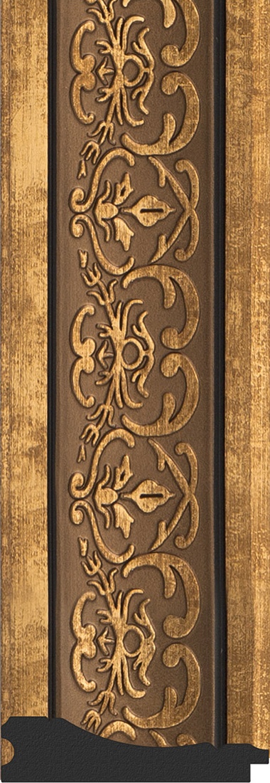 BY 6331 Зеркало напольное с гравировкой в багетной раме - вензель бронзовый 101 mm EVOFORM Exclusive-G floor - Вид №3