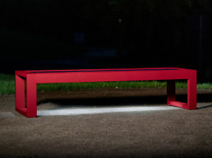 Скамья из нержавеющей стали со встроенным освещением