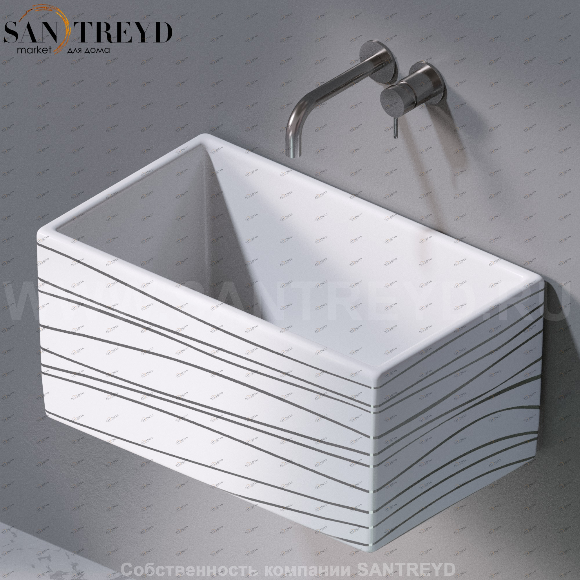 L112410P Подвесная раковина настенная прямоугольная A. e T. Italia Tower белая AeT ITALIA