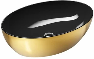 Подвесная раковина настенная овальная GSI ceramica Gold platinum белая