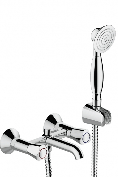 Смеситель для ванны с коротким изливом и аксессуарами DUO F6133186CP-B-RUS bravat - Вид №2