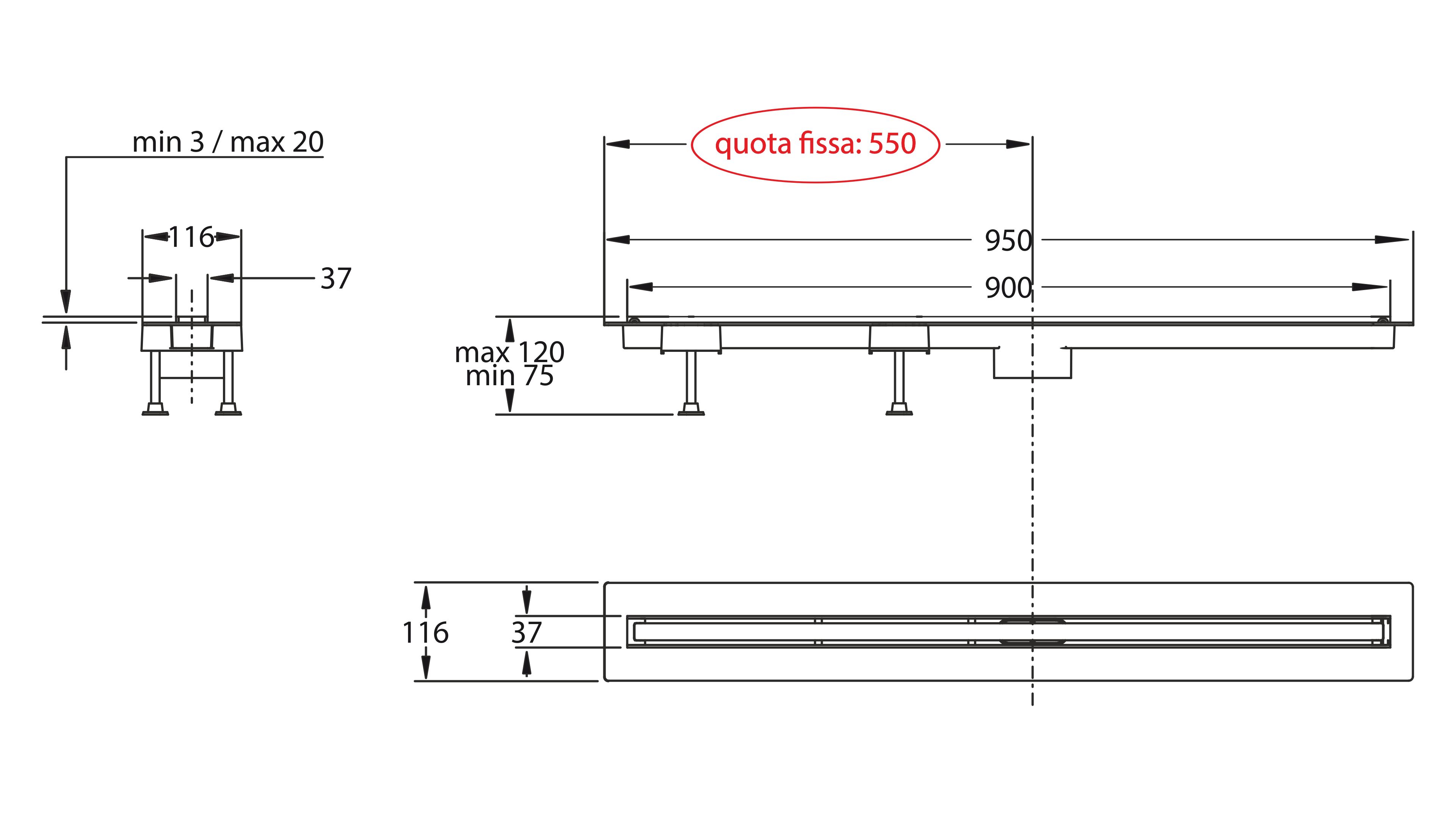 Слив для душа из нержавеющей стали Bonomini Canalissima ARCH-00084026 - Вид №1