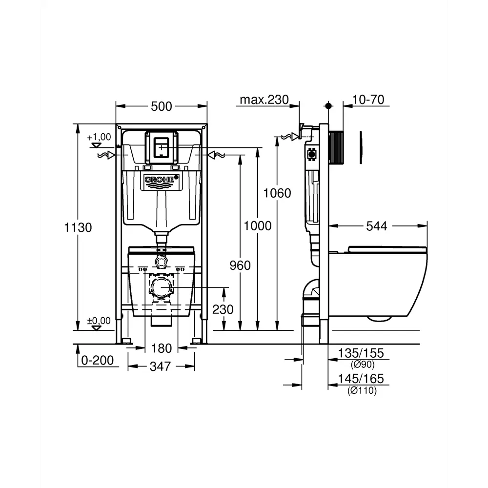 Комплект инсталляция и унитаз Grohe Сет Clova Ceramic 86608495 STLM-2165003 - Вид №6
