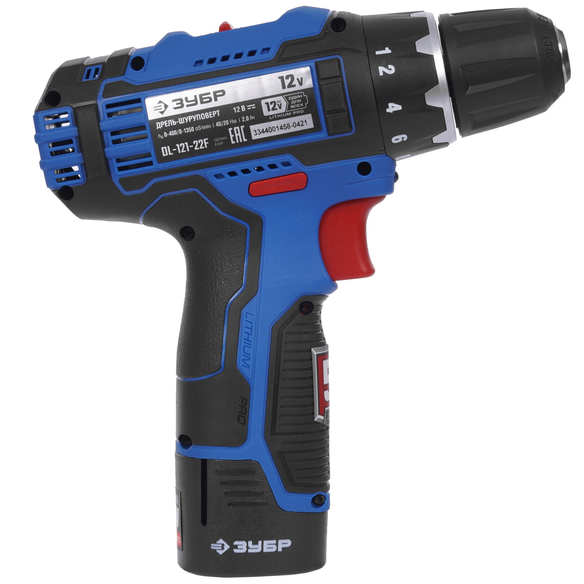 Набор электроинструментов Зубр DL-121-22F + LED фонарь 12V MAX LITHIUM PRO 9909104 STDN-0139606 - Вид №2