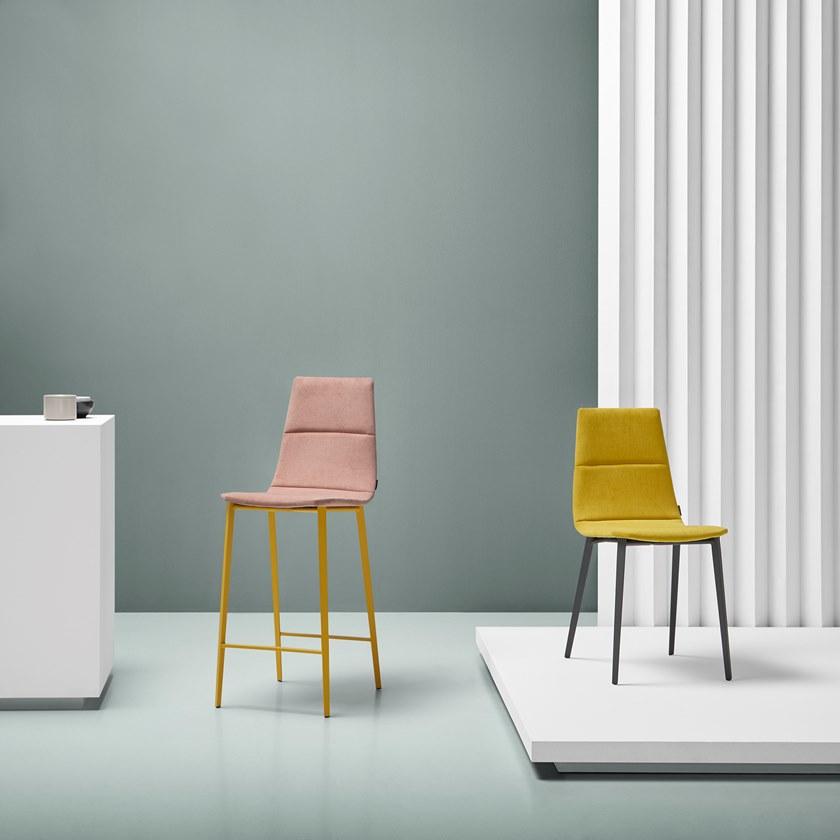 MOBLIBERICA Табурет высокий, обитый тканью, с подставкой для ног Salt sun-id-1414106 - Вид №6