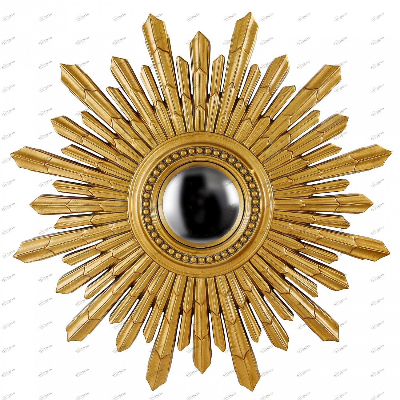 Зеркало-солнце 103 см античное золото New Solar Gold ART-ZERKALO ДИЗАЙНЕРСКИЕ 00-3884071 Зеркальный;золото 