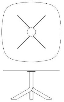 Desalto Квадратный мраморный стол с основанием 4 звезды sun-id-1394527 - Вид №6