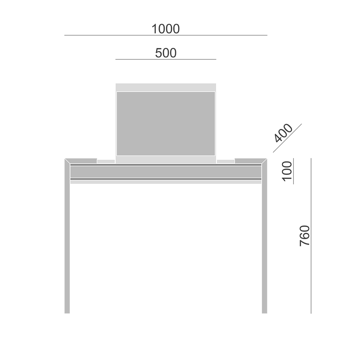 Туалетный столик с откидным зеркалом 100х76 см черный Must BRAGIN DESIGN  00-3879373 Черный  - Вид №3