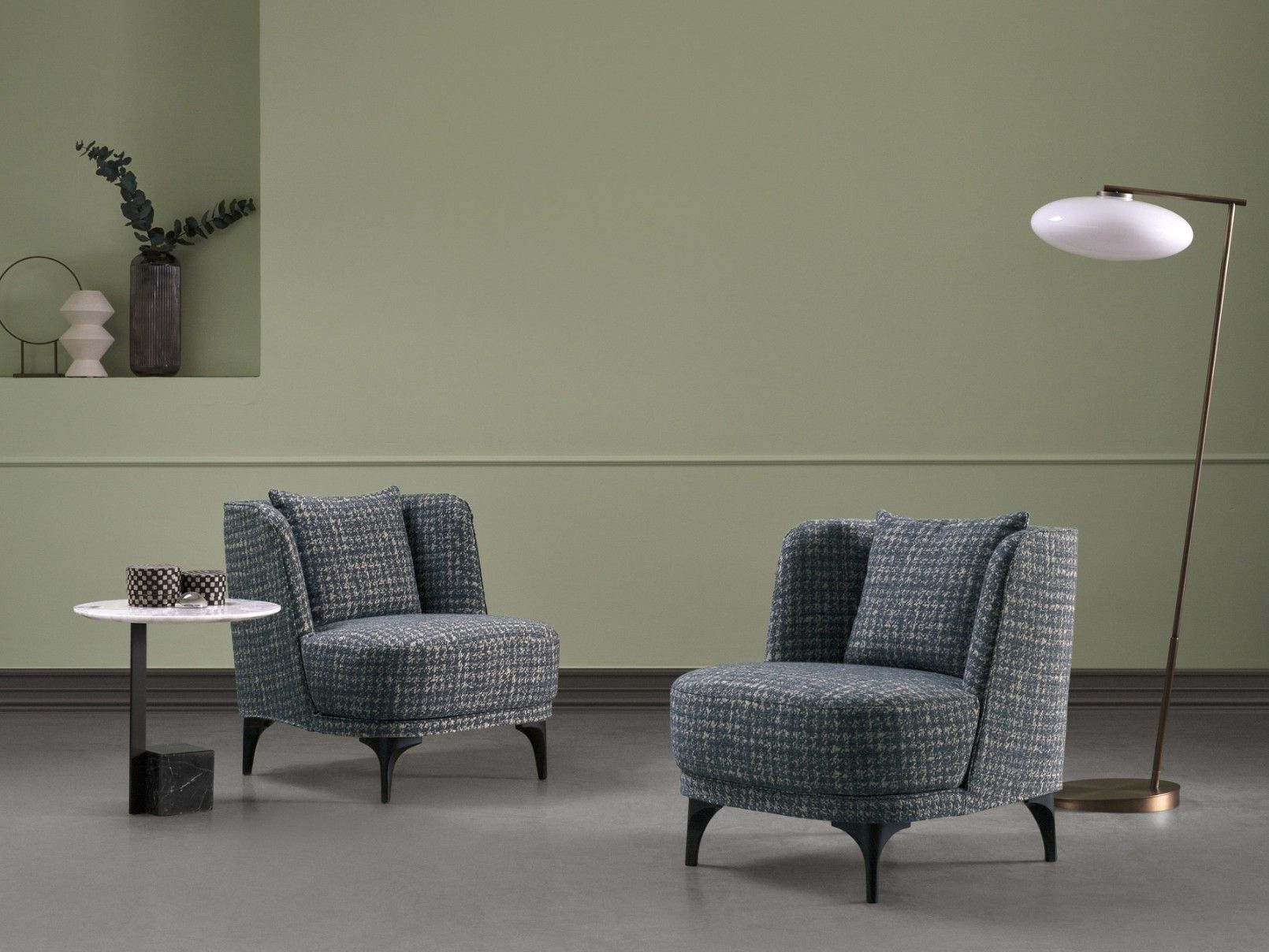 Тканевое кресло с подлокотниками BODEMA LUNA ARCH-00133809 - Вид №1