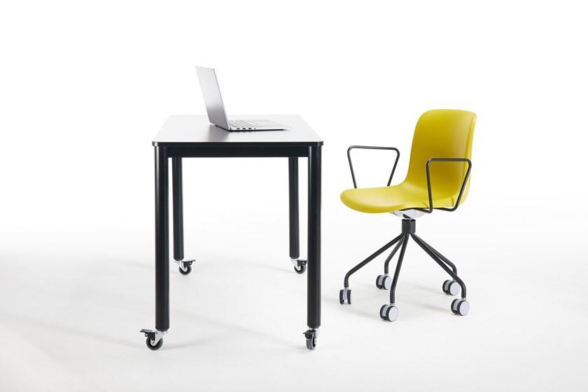 Grado Design Прямоугольный стол со стальными колесами и столешницей из МДФ Pipe Pip-tb-01 - Вид №7