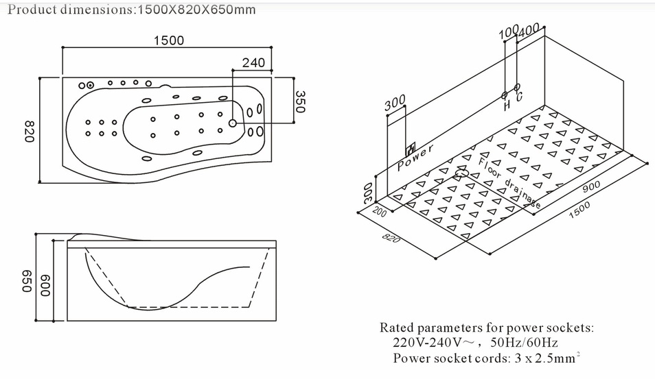 A101 L Ванна гидромассажная SSWW  - Вид №2