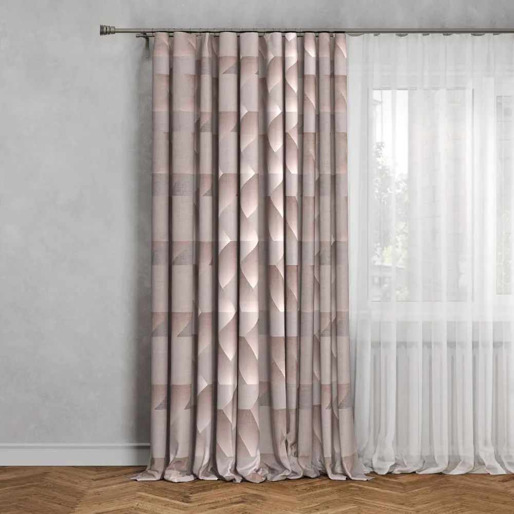 Штора на ленте димаут Лион 150x260 см цвет бежевый 88948008 STLM-2209664 SEASONS 