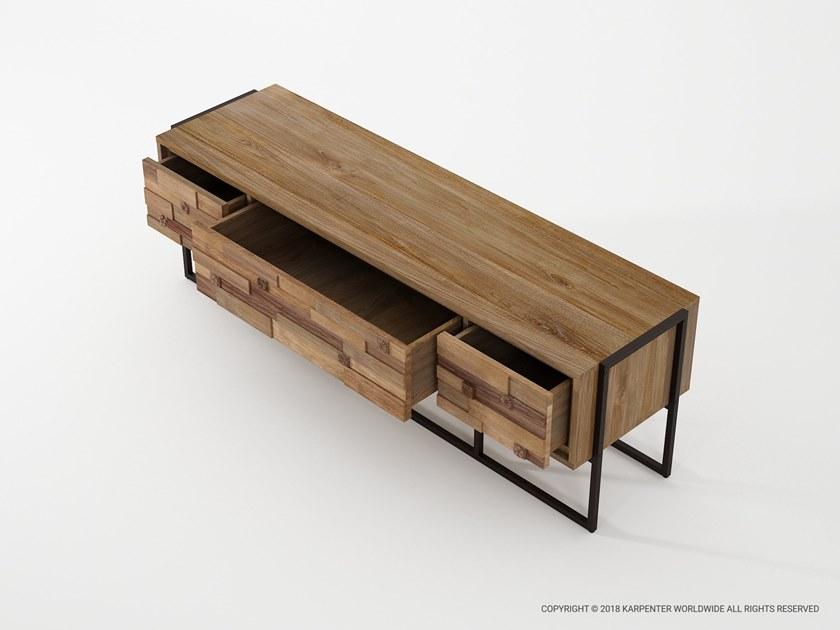 KARPENTER Тиковая тумба под ТВ с ящиками Carv'n sun-id-1515576 - Вид №3