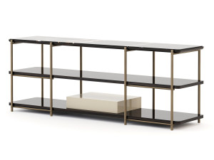 Прямоугольная консоль с бронзовыми и мраморными столешницами