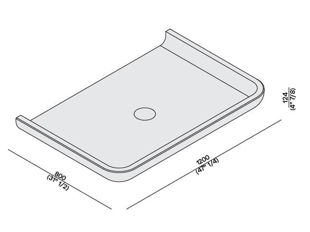 Мраморный прямоугольный поддон для душа LUCE DI CARRARA Monolithos ARCH-00100671 - Вид №3